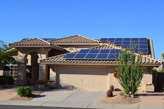 san diego home with solar panels on roof - residential electrical services and solar panel installations