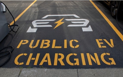 EV charging station parking space