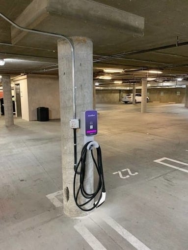 JuiceBox Pro 32 EV charging station installed in apartment building #2 by Jamar Power Systems